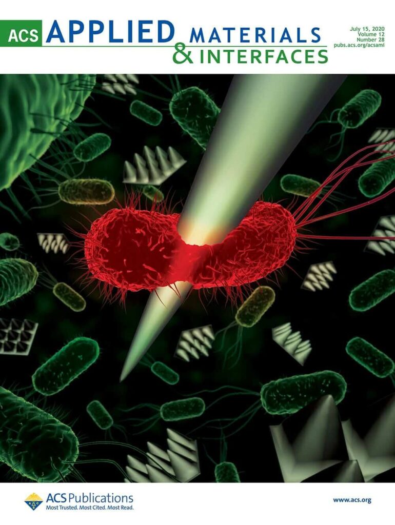 Journal Cover-Applied Materials and interfaces- AFM killing a Bacteria